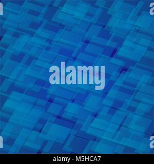 Abstract background of blue color. Many translucent rectangles Stock Vector