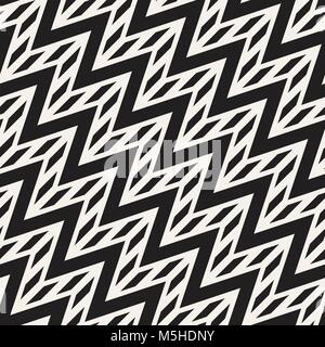Vector seamless zigzag line pattern. Abstract stylish geometric background. Repeating lattice background Stock Vector