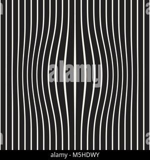 Halftone bloat effect optical illusion. Abstract geometric background design. Vector seamless black and white pattern. Stock Vector