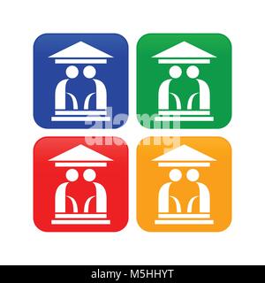 Abstract Elder House Icons Stock Vector