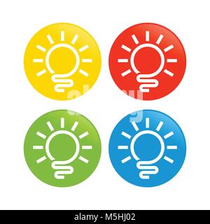 Abstract Light Bulb Circle Icon Stock Vector