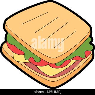 delicious sandwish fast food icon Stock Vector