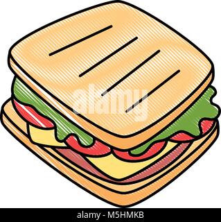 delicious sandwish fast food icon Stock Vector