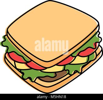 delicious sandwish fast food icon Stock Vector