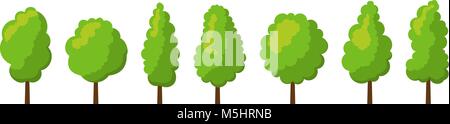 Cartoon summer tree set Stock Vector