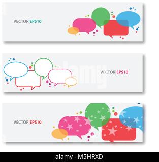 Colored speech bubble with vector banners Stock Vector