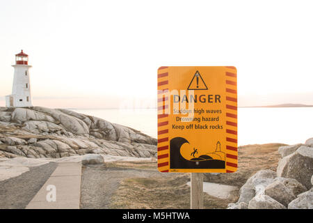 Peggy's Point lighthouse in Peggy's Cove, Nova Scotia. Stock Photo