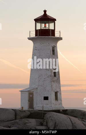 Peggy's Point lighthouse in Peggy's Cove, Nova Scotia. Stock Photo