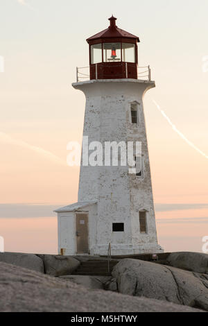 Peggy's Point lighthouse in Peggy's Cove, Nova Scotia. Stock Photo