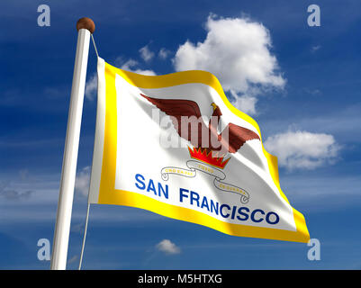 San Diego City flag (isolated with clipping path) Stock Photo