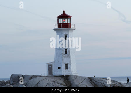 Peggy's Point lighthouse in Peggy's Cove, Nova Scotia. Stock Photo