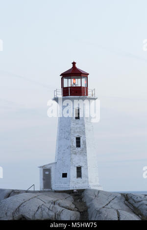 Peggy's Point lighthouse in Peggy's Cove, Nova Scotia. Stock Photo