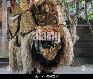 Barong (lion spirit) Calon Arang traditional dance, Ubud, Bali Stock Photo