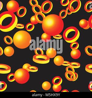 Abstract Golden Rings and Balls Stock Vector