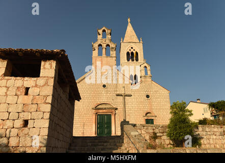The church of Saint Kosmas and Damian in Lastovo town on  island of Lastovo, Croatia Stock Photo