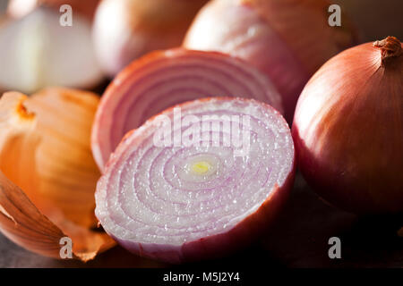 Sliced pink onion, close-up Stock Photo