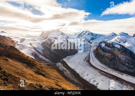 Schweiz, Kanton Wallis, Zermatt, Monte Rosa, Monte-Rosa-Massiv, Monte Rosa Gletscher, Grenzgletscher, Gornergletscher, Gletscher