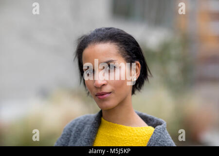 Portrait of serious young woman Stock Photo