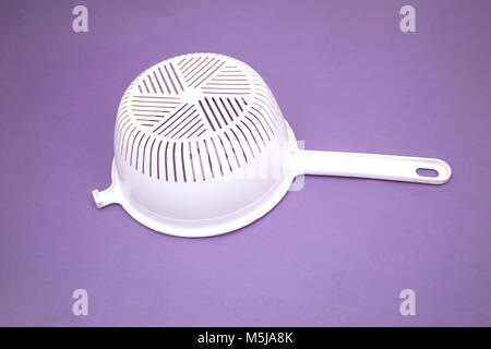 White Plastic Colander Stock Photo
