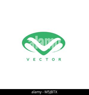 minimal logo of green human nose with vector illustration Stock Vector