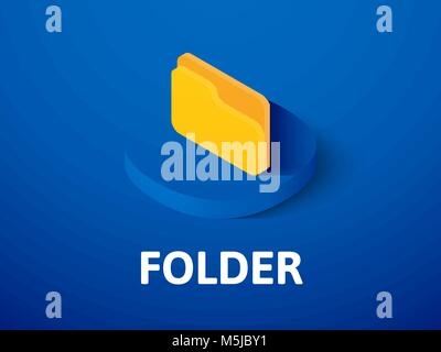 Folder isometric icon, isolated on color background Stock Vector