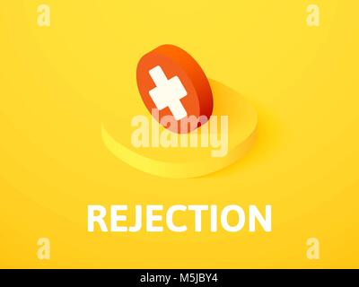 Rejection isometric icon, isolated on color background Stock Vector