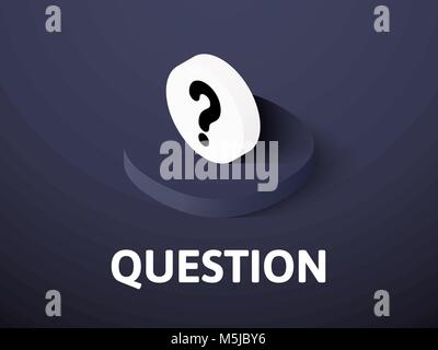 Question isometric icon, isolated on color background Stock Vector