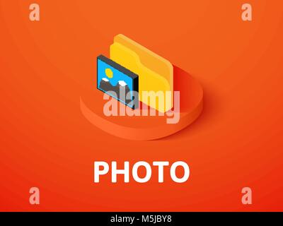 Photo isometric icon, isolated on color background Stock Vector