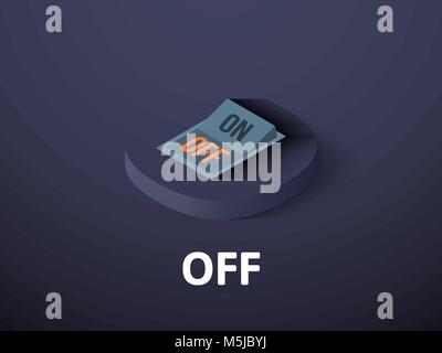 Off isometric icon, isolated on color background Stock Vector