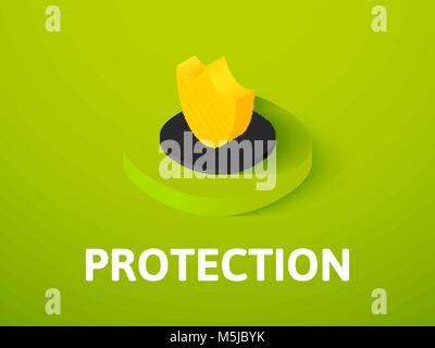 Protection isometric icon, isolated on color background Stock Vector