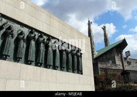 The shrine of 26 Martyrs of Nagasaki. Taken in Japan, February 2018. Stock Photo