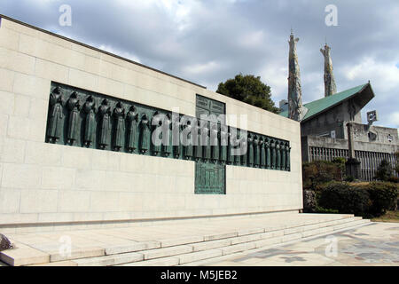 The shrine of 26 Martyrs of Nagasaki. Taken in Japan, February 2018. Stock Photo