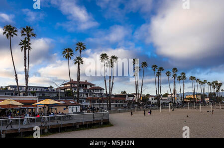 The main beach in Santa Cruz. Photo taken from the Municipal Wharf. Stock Photo