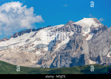 Marmolada named as the Queen of the Dolomites is a mountainous mountain group of the Alps, the highest in the Dolomites, reaching the highest point wi Stock Photo