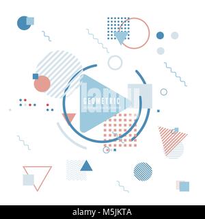 Geometric motion design concept. Simple geometry pattern with frame and text. Identity banner print. Vector illustration Stock Vector