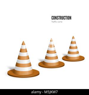 Traffic cone. Construction concept. Vector illustration isolated on white background Stock Vector