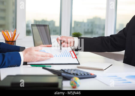 Team work process. Marketing strategy brainstorming. Stock Photo