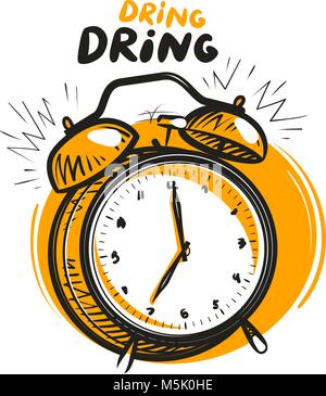 Ringing alarm clock. Retro comic pop art vector illustration Stock ...