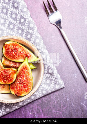 Fresh Figs on a dark background Stock Photo