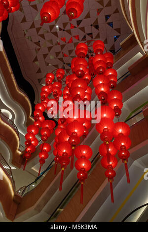 Chinese Lanterns hanging in Lot 10, Kuala Lumpur Bukit Bintang shopping centre Malaysia Stock Photo