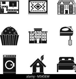 Area icons set, simple style Stock Vector