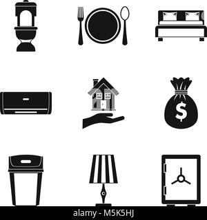 Tavern icons set, simple style Stock Vector