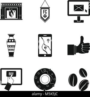 Squash icons set, simple style Stock Vector