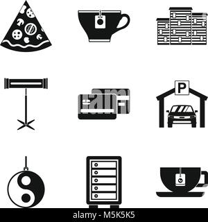 Pub icons set, simple style Stock Vector