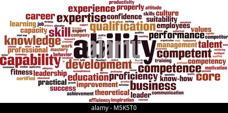 Ability word cloud concept. Vector illustration Stock Vector