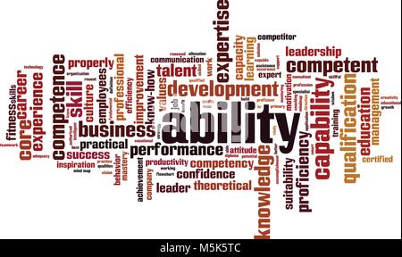 Ability word cloud concept. Vector illustration Stock Vector