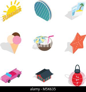 Reference number icons set, isometric style Stock Vector