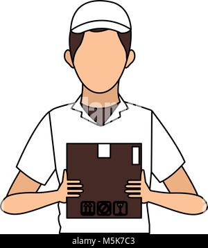 Courier with box Stock Vector