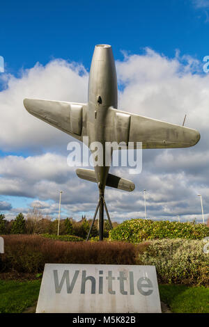 Memorial to Sir Frank Whittle, inventor of the jet engine. Stock Photo