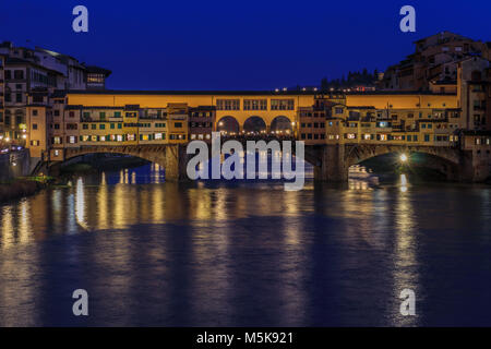 Ponte Vecchio at night (Florence) Stock Photo